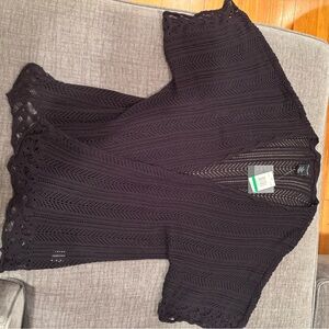 Calvin Klein Black Open-Knit Cardigan